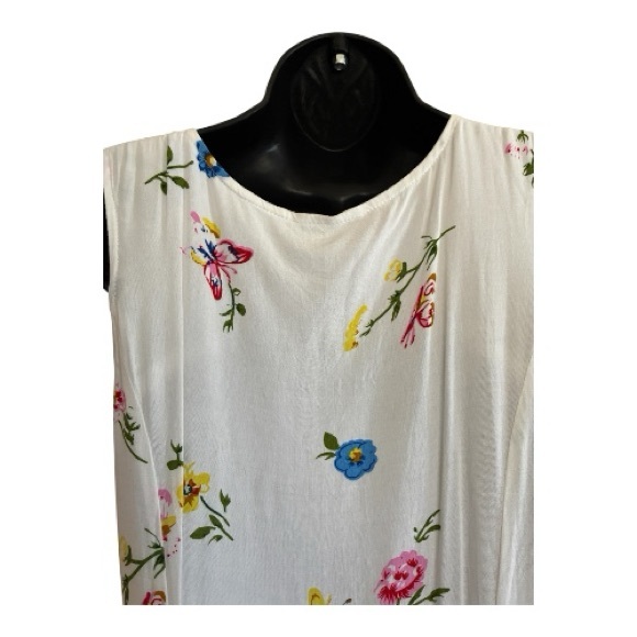 Venus Floral Sleeveless White Maxi Dress Size 8 - Picture 7 of 15